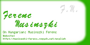 ferenc musinszki business card